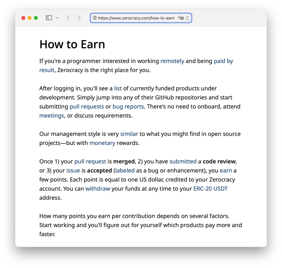 Zerocracy how to earn.webp